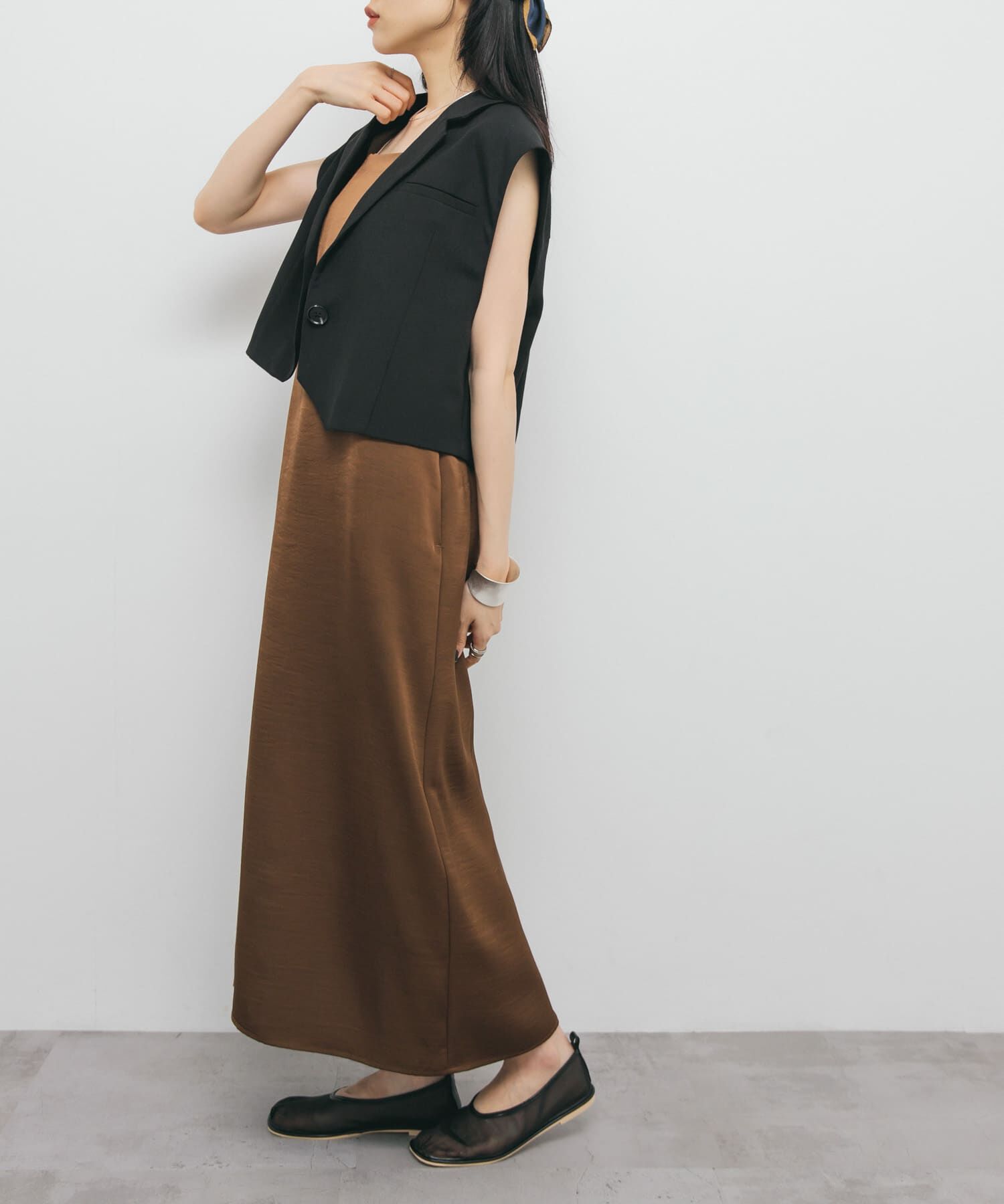  「サテンキャミワンピース」|ワンピース|