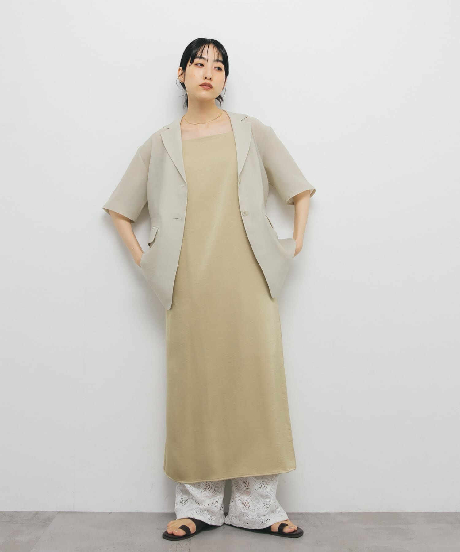  「サテンキャミワンピース」|ワンピース|