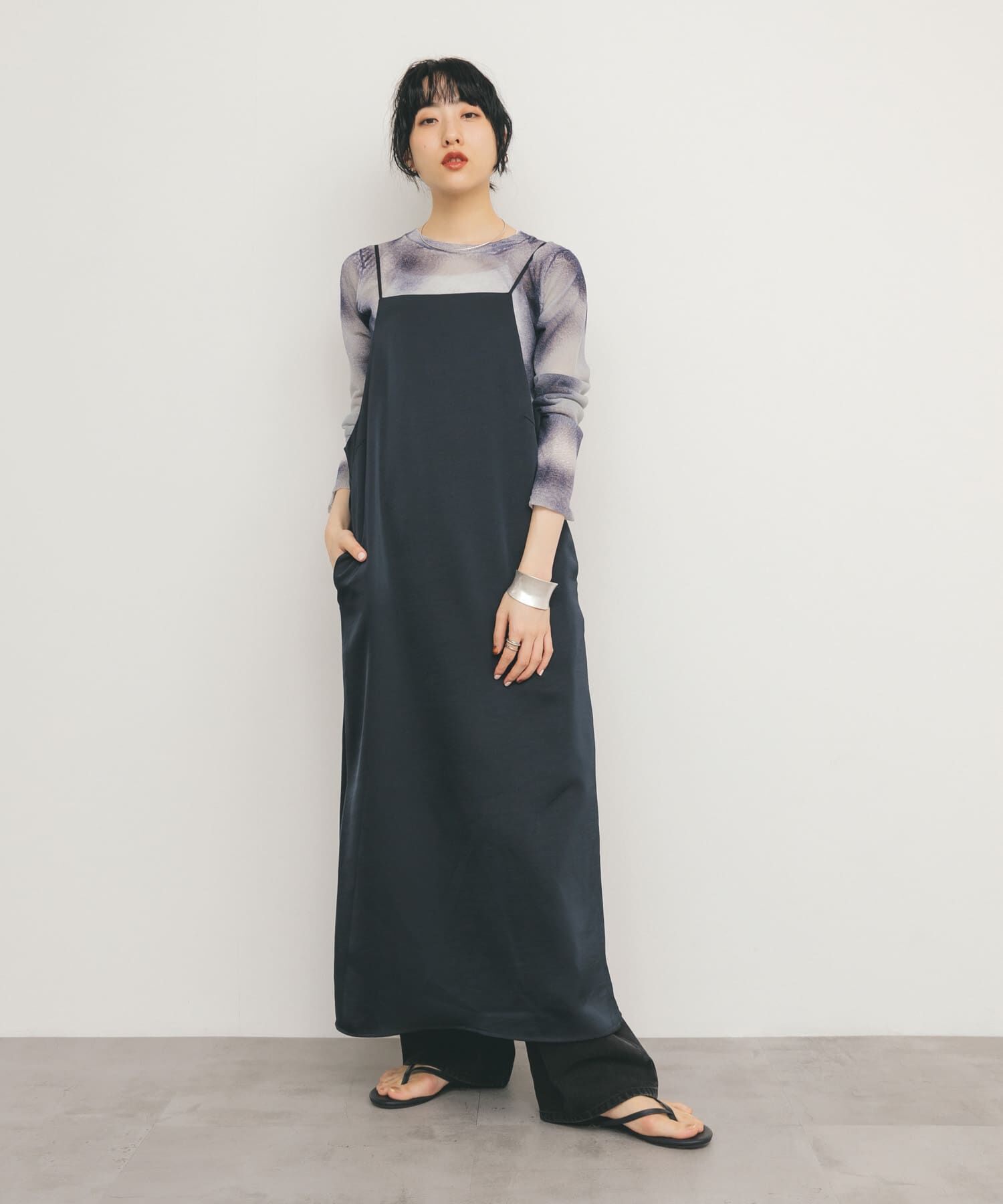  「サテンキャミワンピース」|ワンピース|