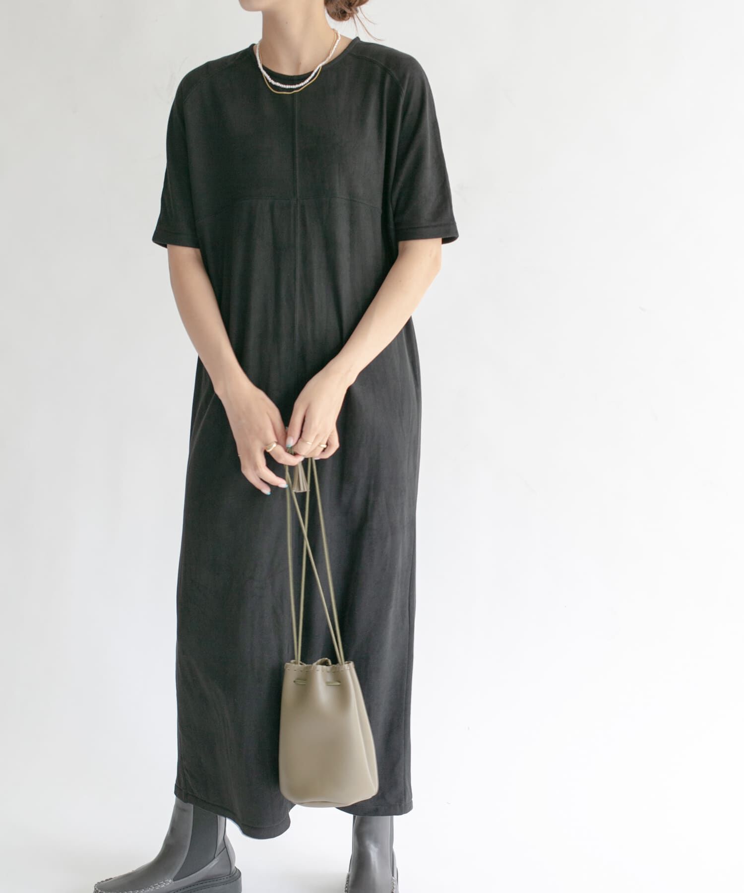  「スエードロングワンピース」|ワンピース|