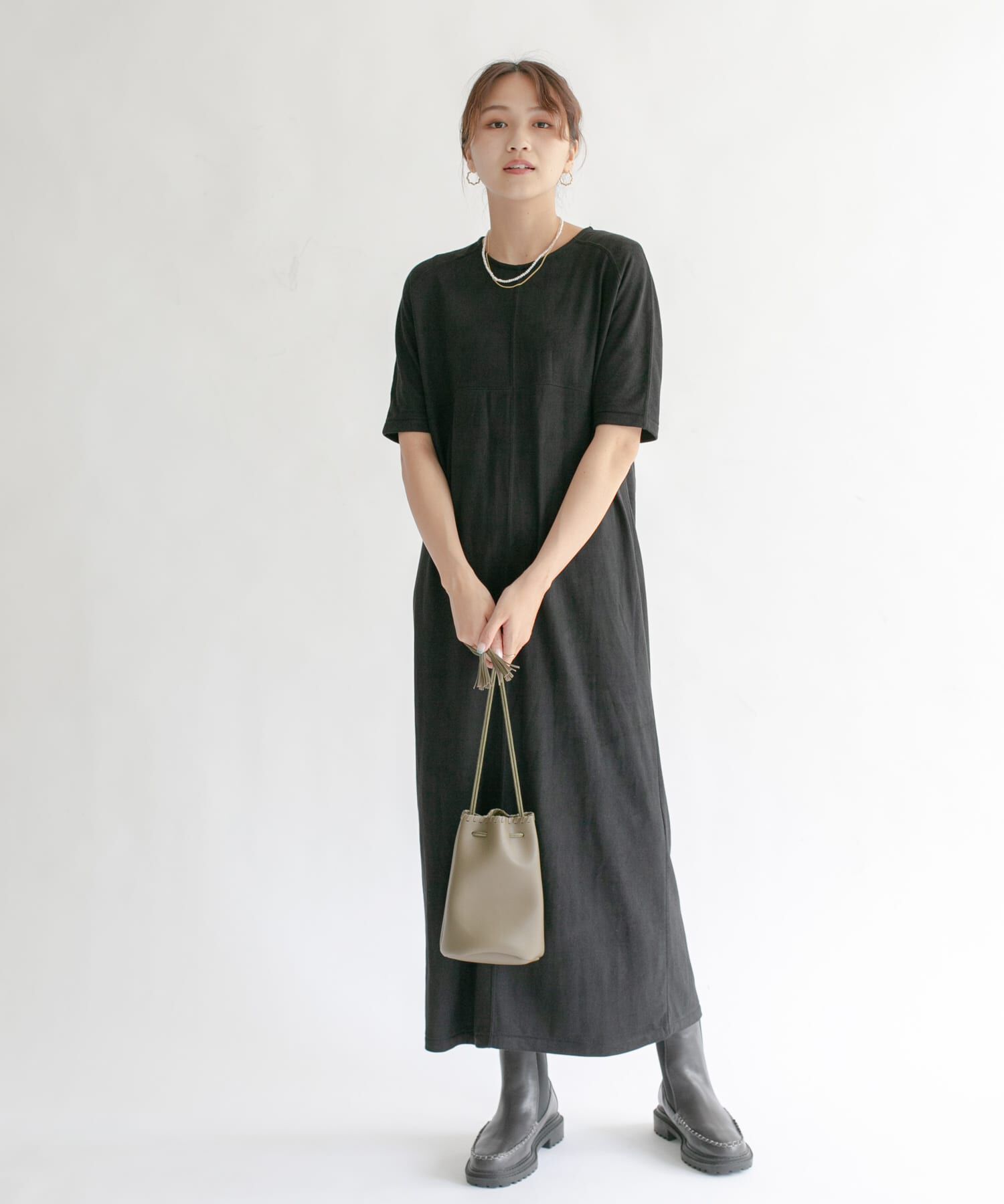  「スエードロングワンピース」|ワンピース|