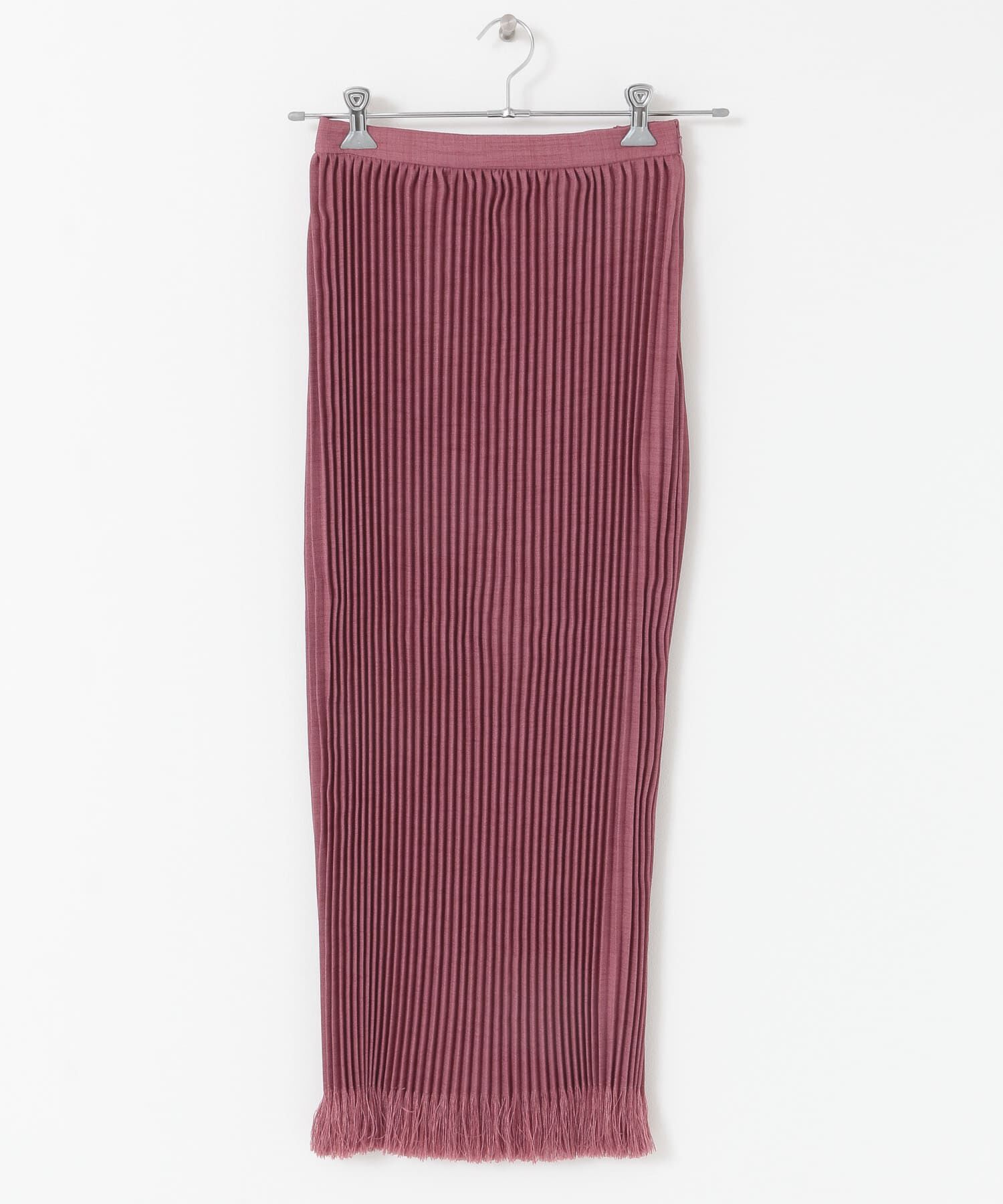  「KBF+　リネンライクフリンジプリーツスカート」|スカート|