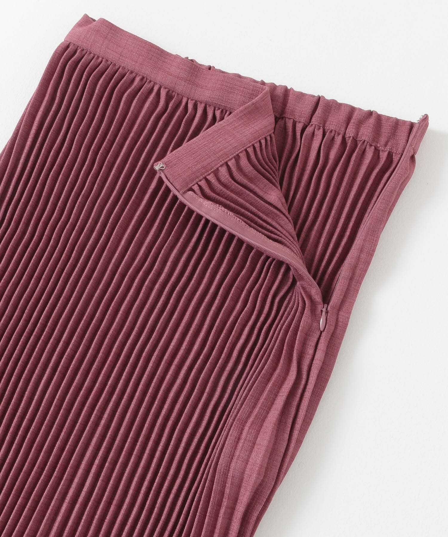  「KBF+　リネンライクフリンジプリーツスカート」|スカート|