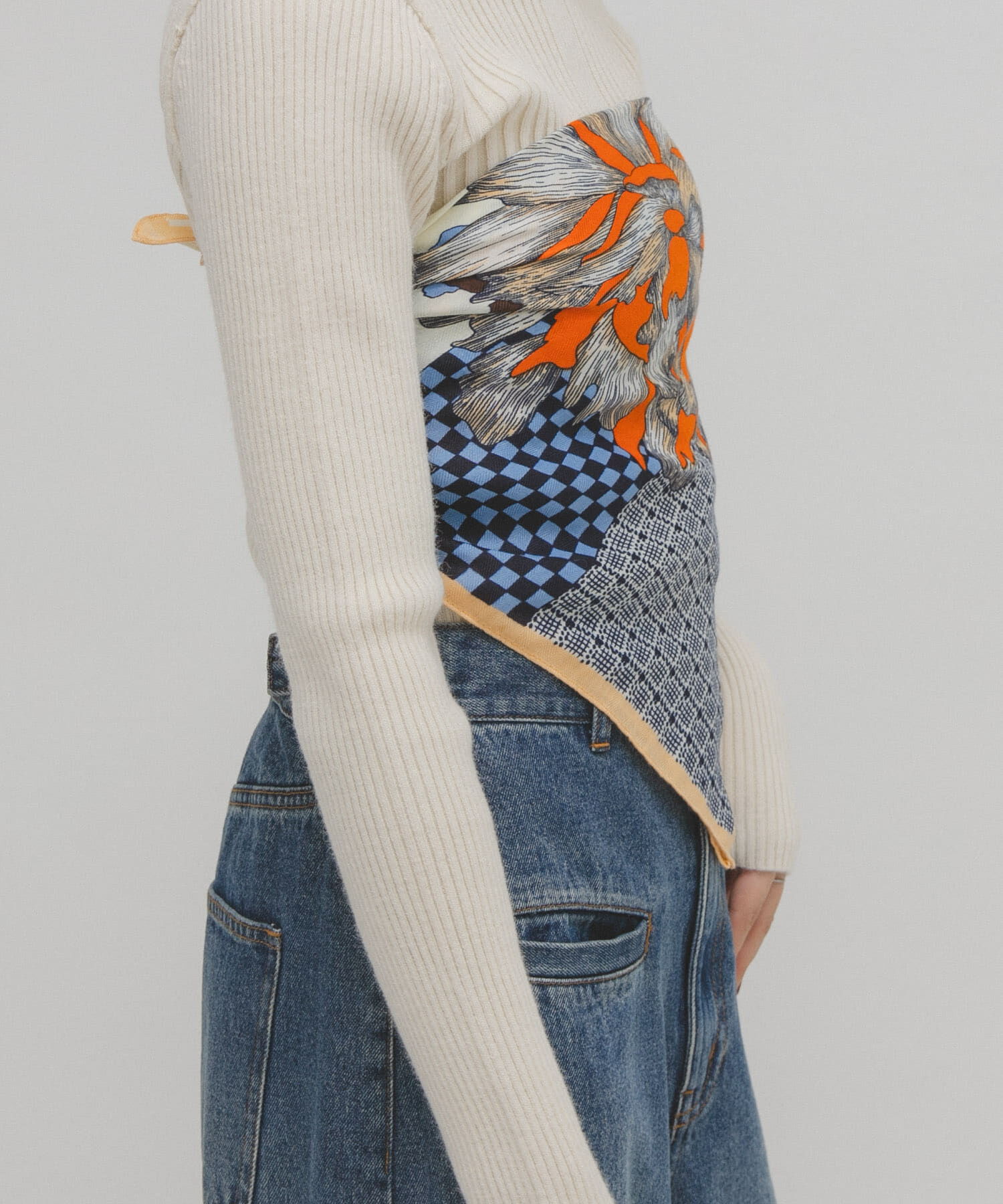  「フラワーデザインビッグスカーフ」|バンダナ・スカーフ|