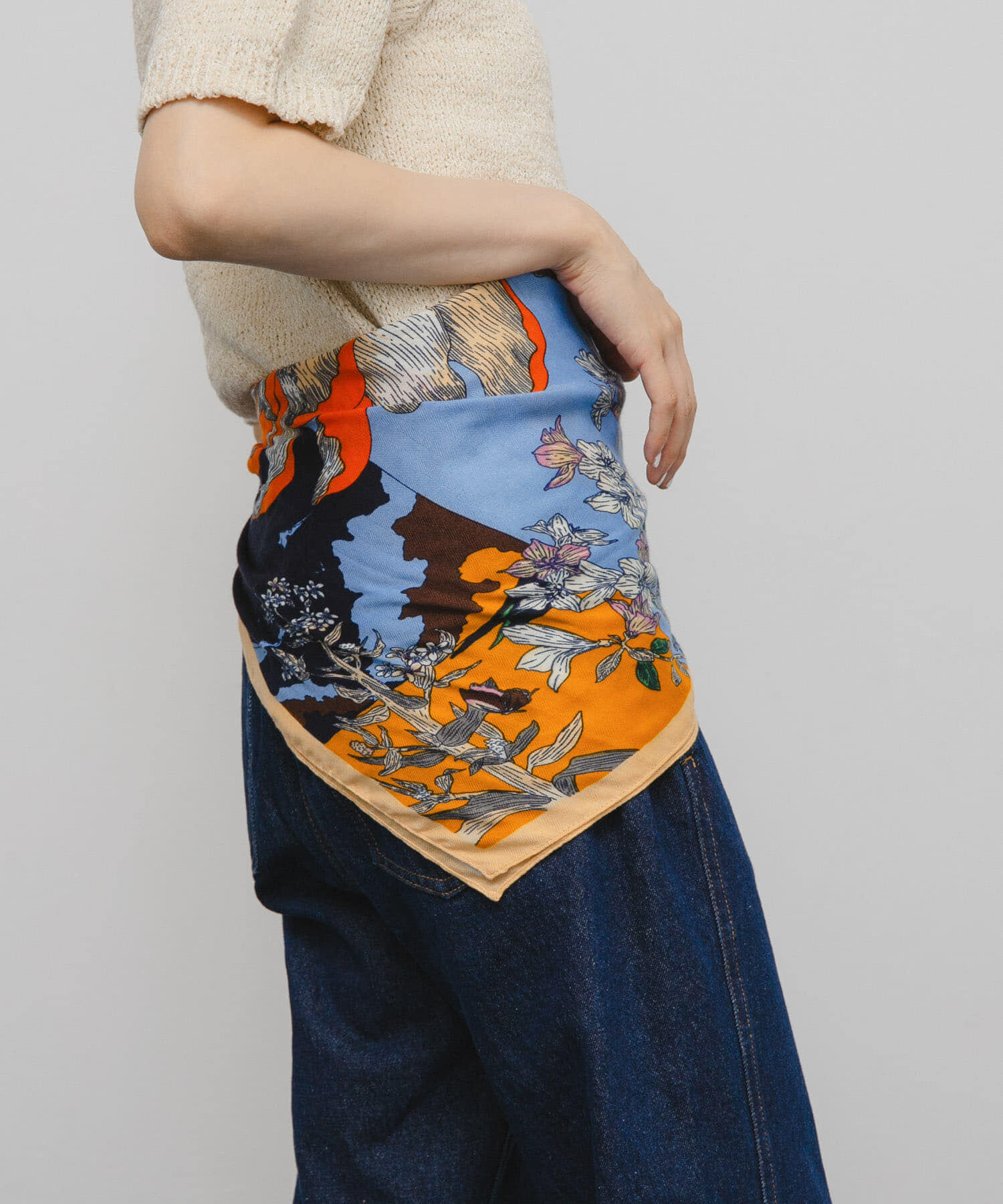  「フラワーデザインビッグスカーフ」|バンダナ・スカーフ|