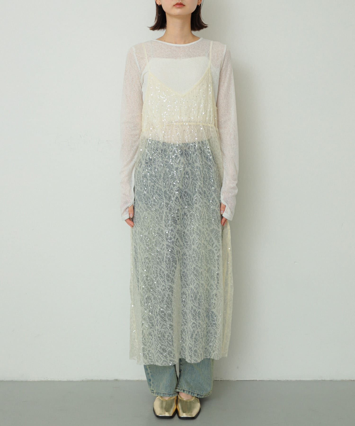 SENSE OF PLACE by URBAN RESEARCH「スパンコールキャミワンピース」|ワンピース|