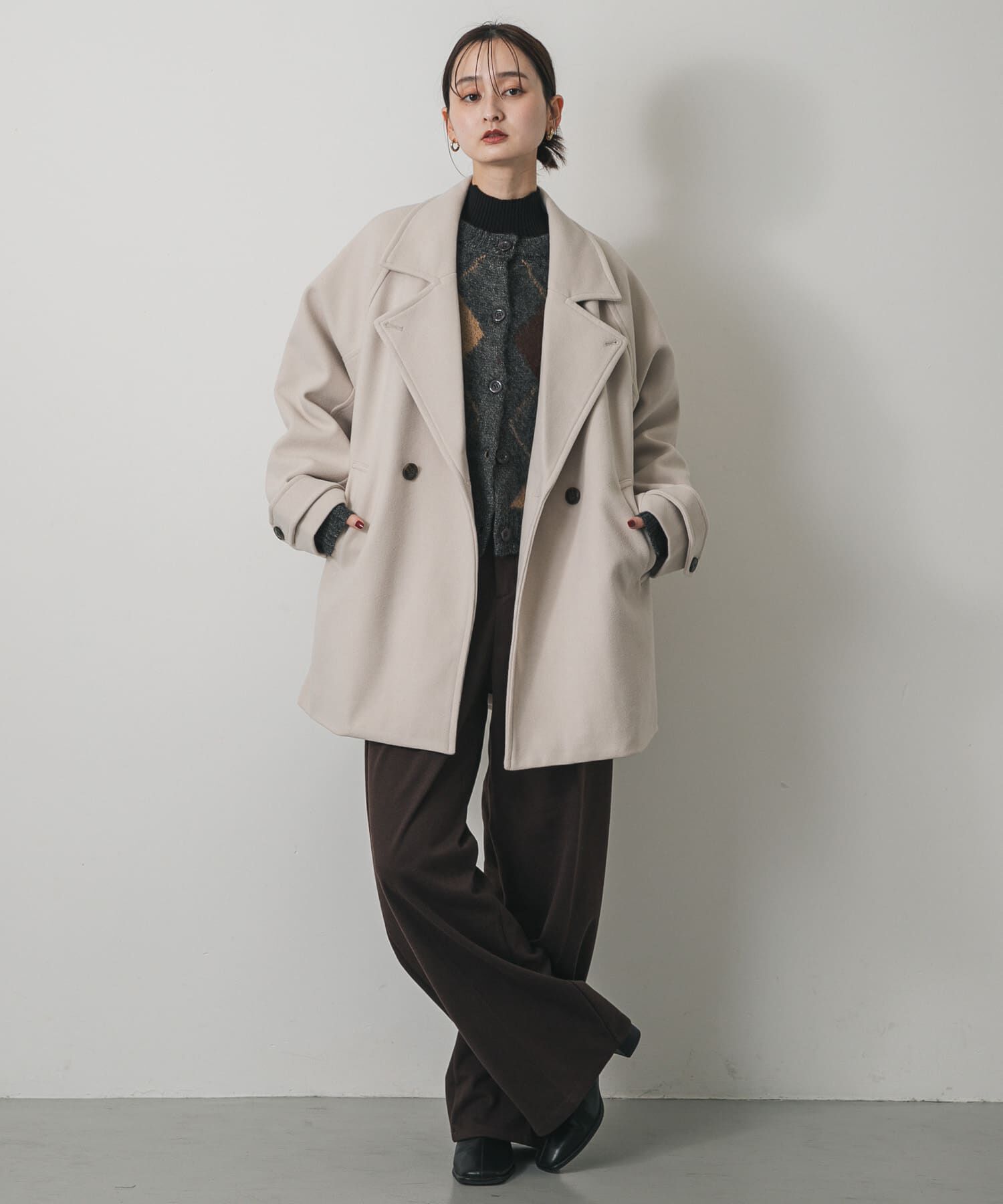 SENSE OF PLACE by URBAN RESEARCH「テーラードミドルコート」|ノーカラーコート|