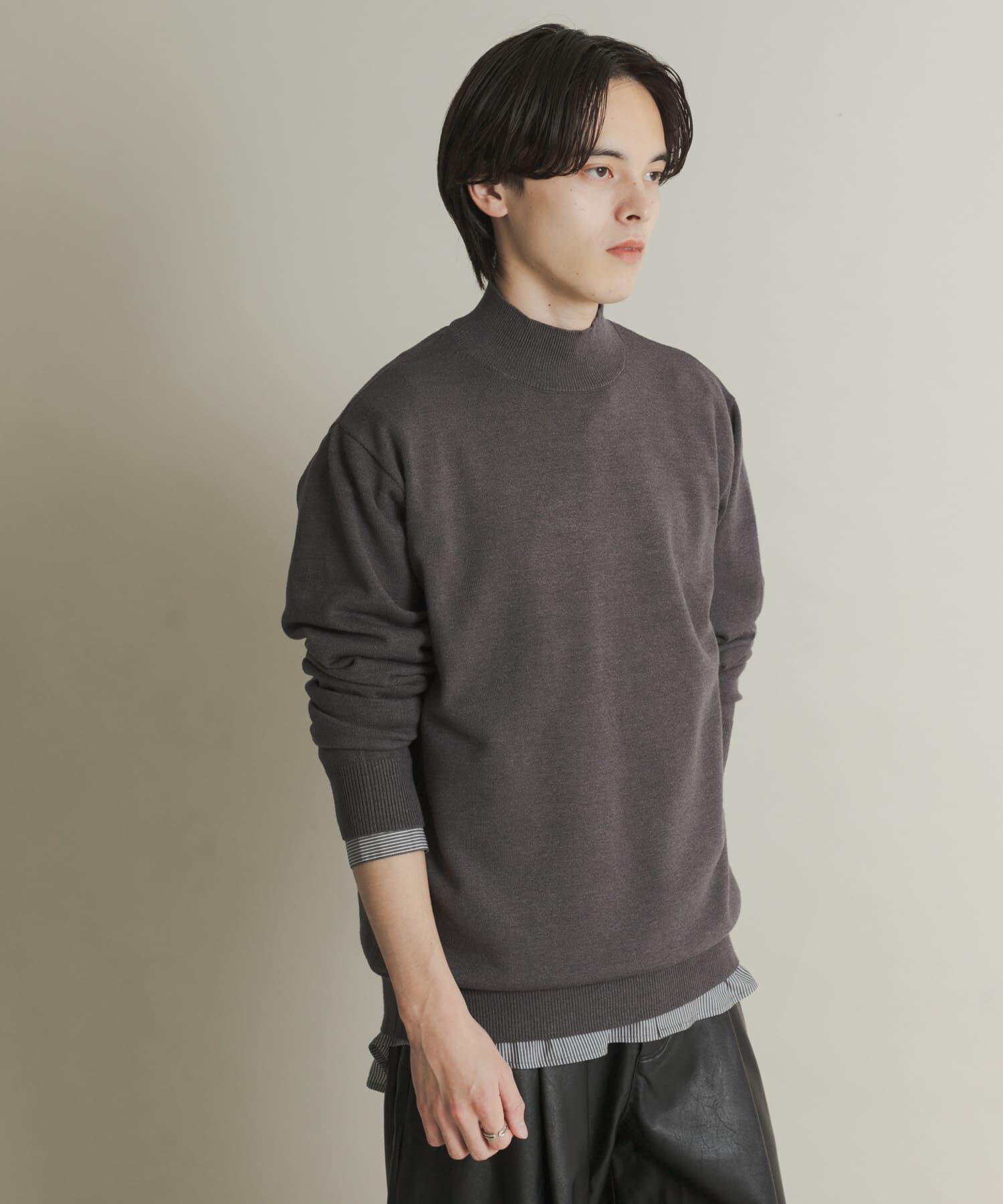 SENSE OF PLACE by URBAN RESEARCH「『一部WEB限定カラー』『洗濯可/毛玉防止』ストレッチモックネックニット」|ニット・セーター|