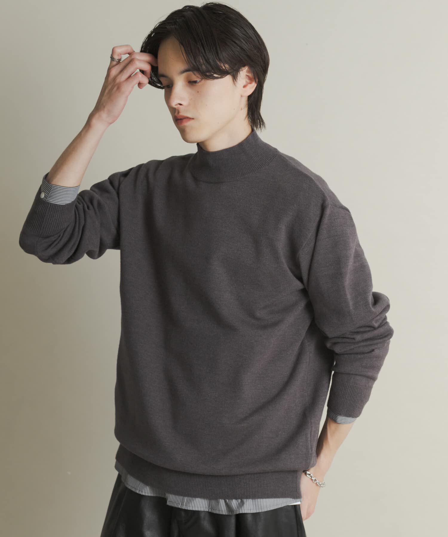 SENSE OF PLACE by URBAN RESEARCH「『一部WEB限定カラー』『洗濯可/毛玉防止』ストレッチモックネックニット」|ニット・セーター|