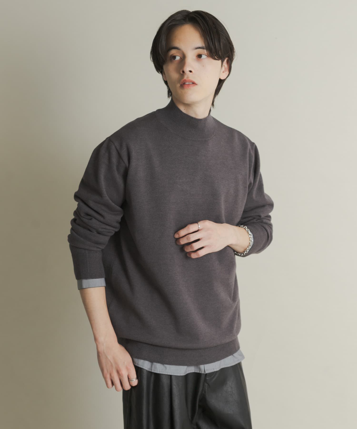 SENSE OF PLACE by URBAN RESEARCH「『一部WEB限定カラー』『洗濯可/毛玉防止』ストレッチモックネックニット」|ニット・セーター|