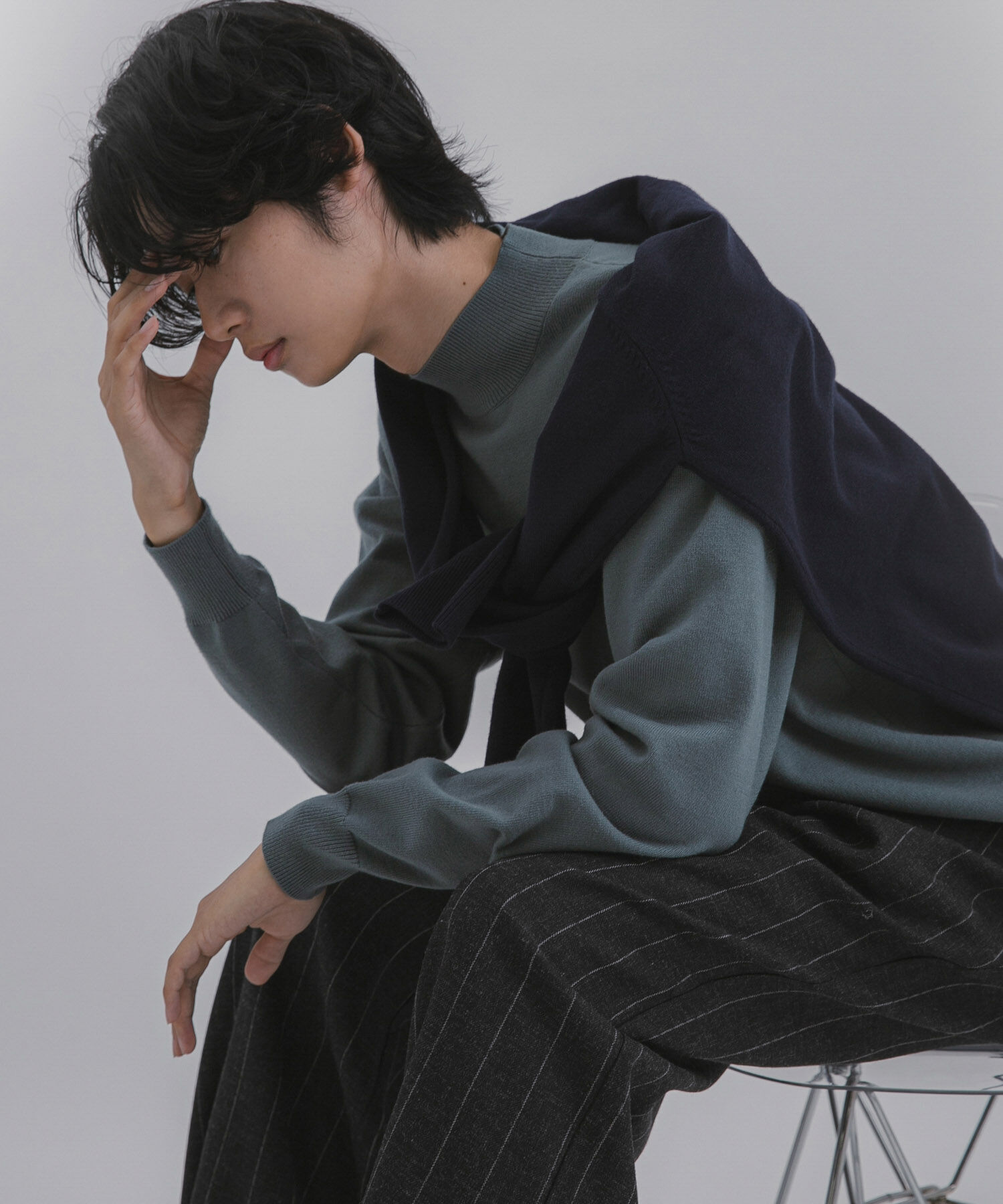 SENSE OF PLACE by URBAN RESEARCH「『一部WEB限定カラー』『洗濯可/毛玉防止』ストレッチモックネックニット」|ニット・セーター|