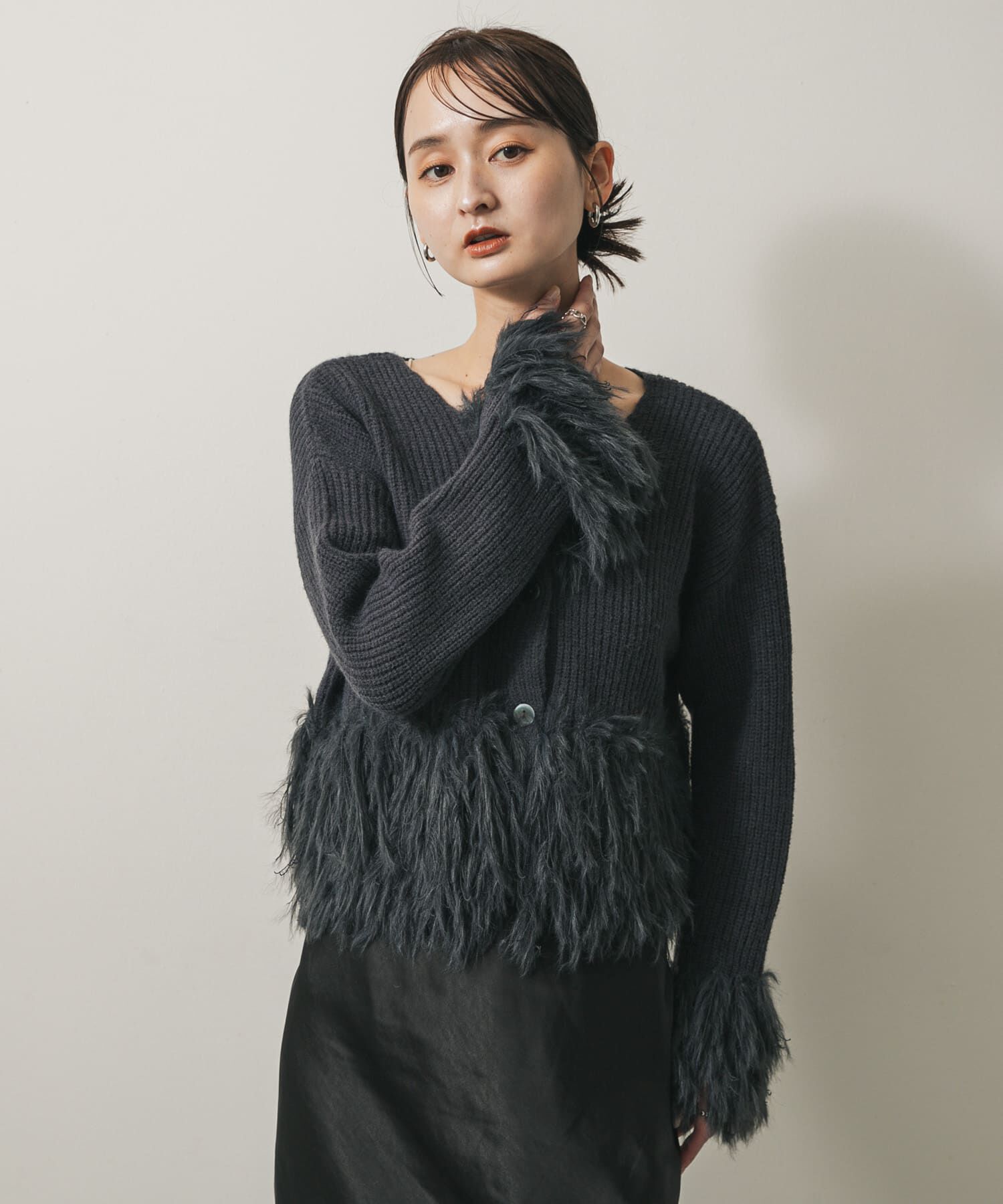 SENSE OF PLACE by URBAN RESEARCH「フェザーフリンジセーター」|ニット・セーター|