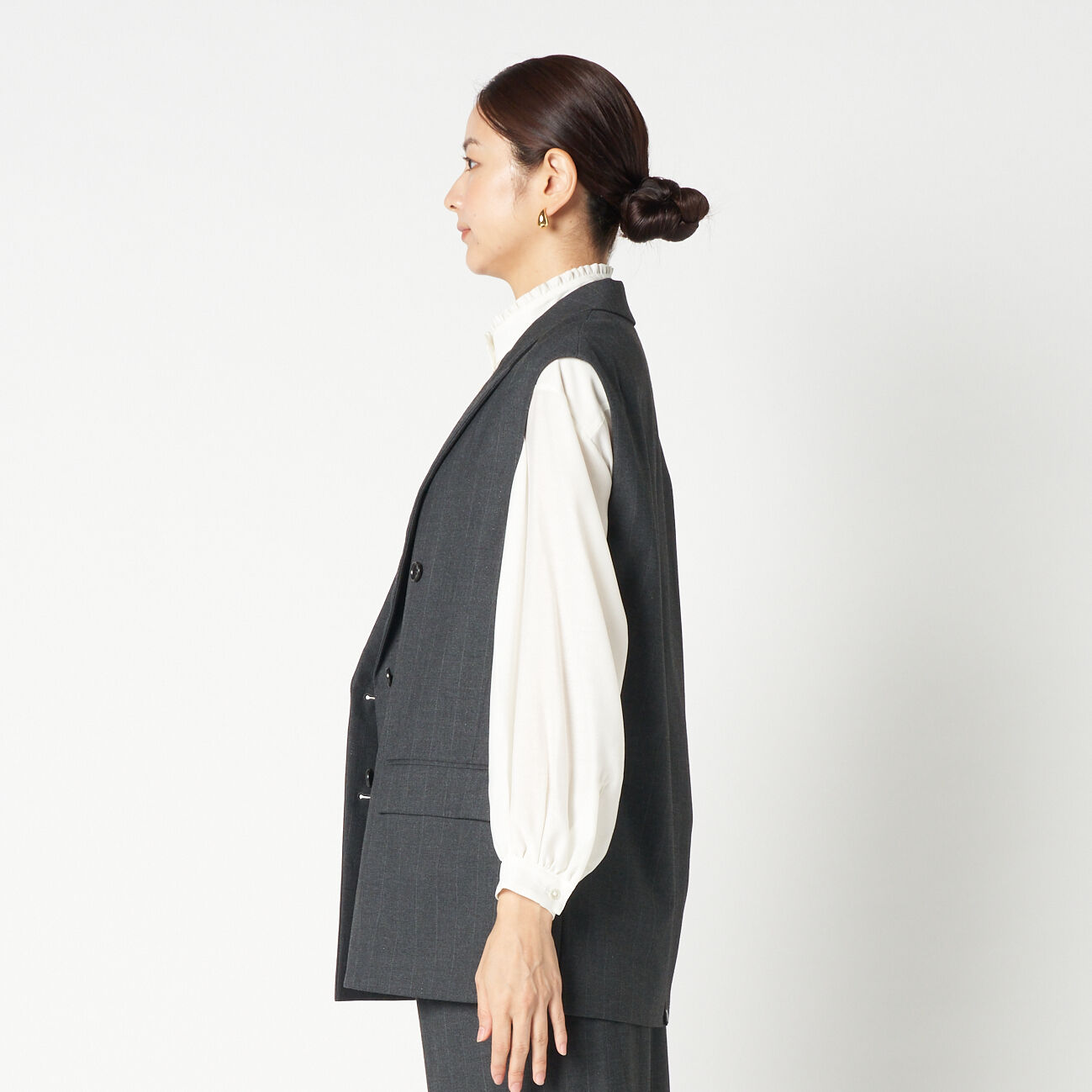 HELIOPOLE「HELIOPOLE GLITTER STRIPE GILET」|デニムジャケット|
