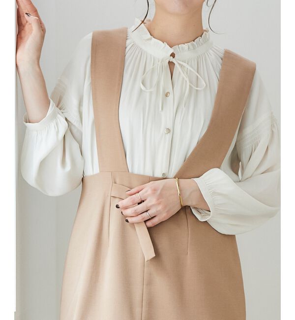 le.coeur blanc「カッセンジョーゼット2wayフリルネックブラウス」|シャツ・ブラウス|