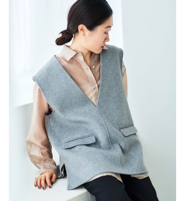 le.coeur blanc「リバーVネックベスト」|ベスト・ジレ|