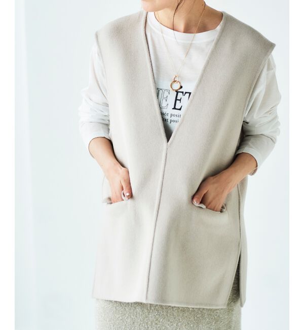 le.coeur blanc「リバーVネックベスト」|ベスト・ジレ|