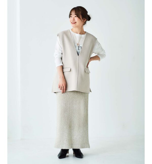 le.coeur blanc「リバーVネックベスト」|ベスト・ジレ|