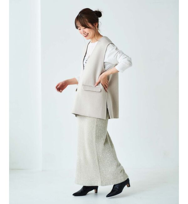 le.coeur blanc「リバーVネックベスト」|ベスト・ジレ|