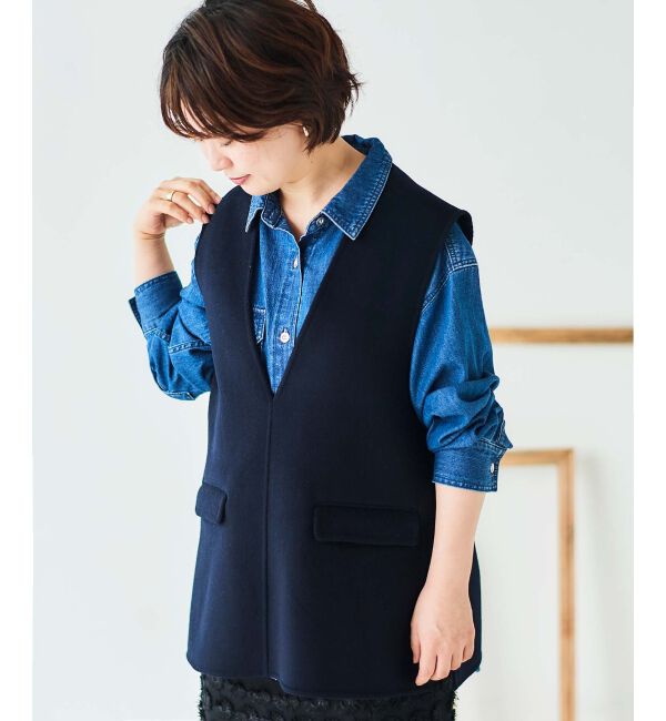 le.coeur blanc「リバーVネックベスト」|ベスト・ジレ|