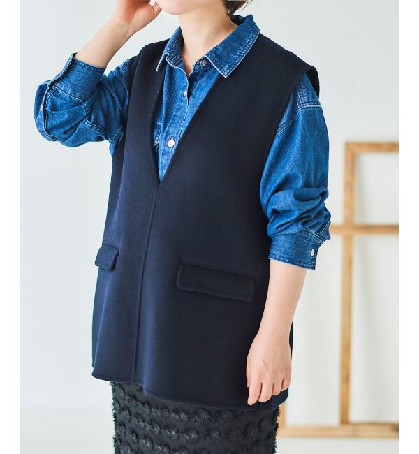 le.coeur blanc「リバーVネックベスト」|ベスト・ジレ|