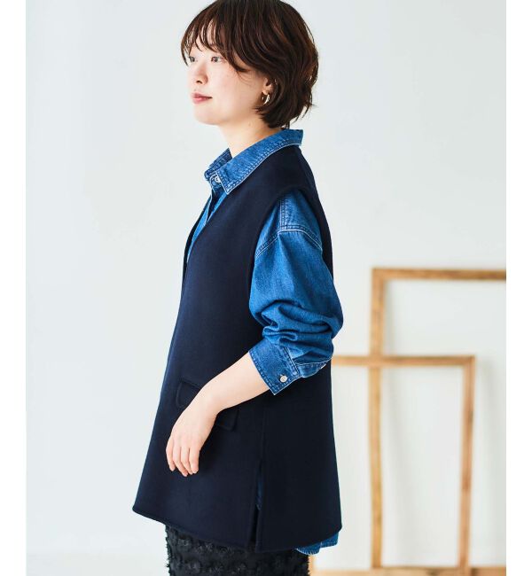 le.coeur blanc「リバーVネックベスト」|ベスト・ジレ|