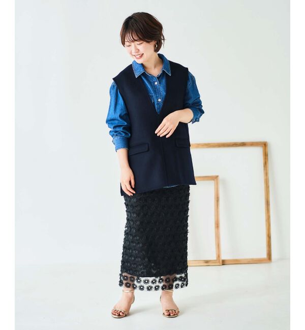 le.coeur blanc「リバーVネックベスト」|ベスト・ジレ|