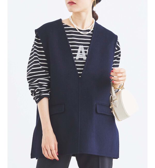 le.coeur blanc「リバーVネックベスト」|ベスト・ジレ|