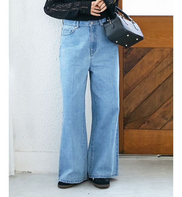  「デニムバギーパンツ」|デニム|サックス