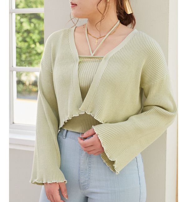 MAJESTICLEGON「キャミsetプレートニットカーデ」|ニット・セーター|