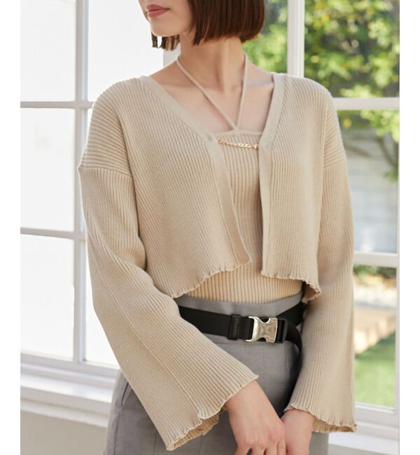 MAJESTICLEGON「キャミsetプレートニットカーデ」|ニット・セーター|