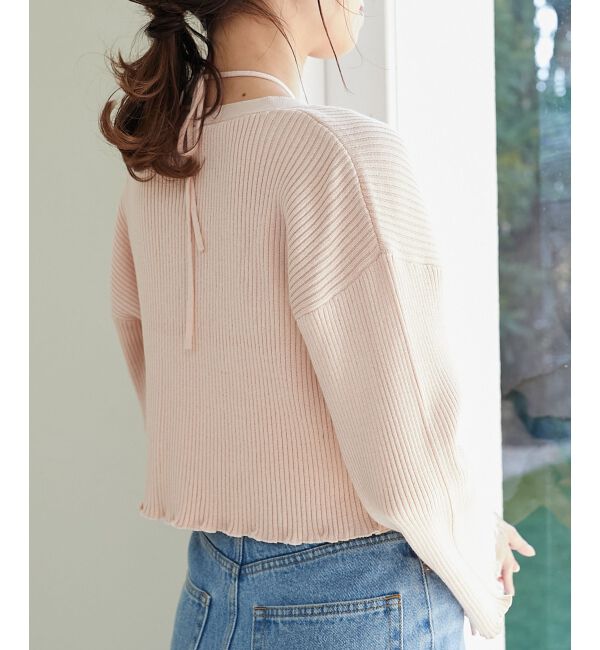 MAJESTICLEGON「キャミsetプレートニットカーデ」|ニット・セーター|