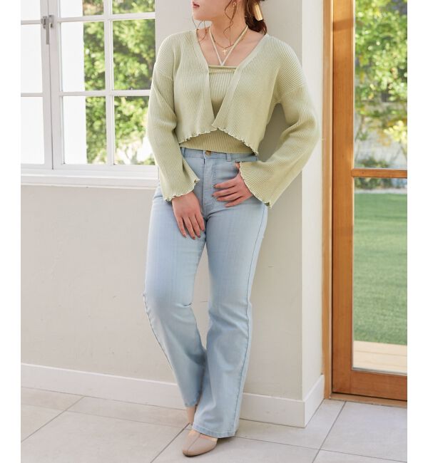 MAJESTICLEGON「キャミsetプレートニットカーデ」|ニット・セーター|