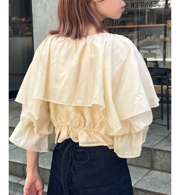 MAJESTICLEGON「クロップドフリルブラウス」|シャツ・ブラウス|