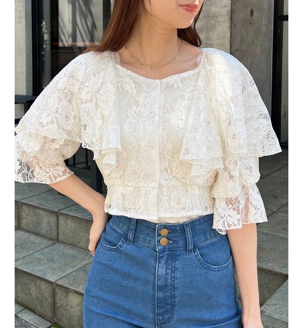 MAJESTICLEGON「クロップドフリルブラウス」|シャツ・ブラウス|