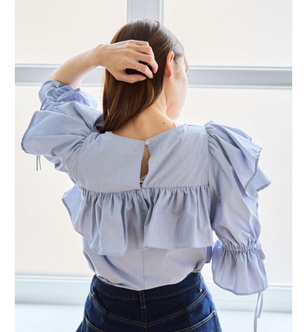 MAJESTICLEGON「キャンディスリーブフリルブラウス」|シャツ・ブラウス|