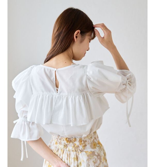 MAJESTICLEGON「キャンディスリーブフリルブラウス」|シャツ・ブラウス|