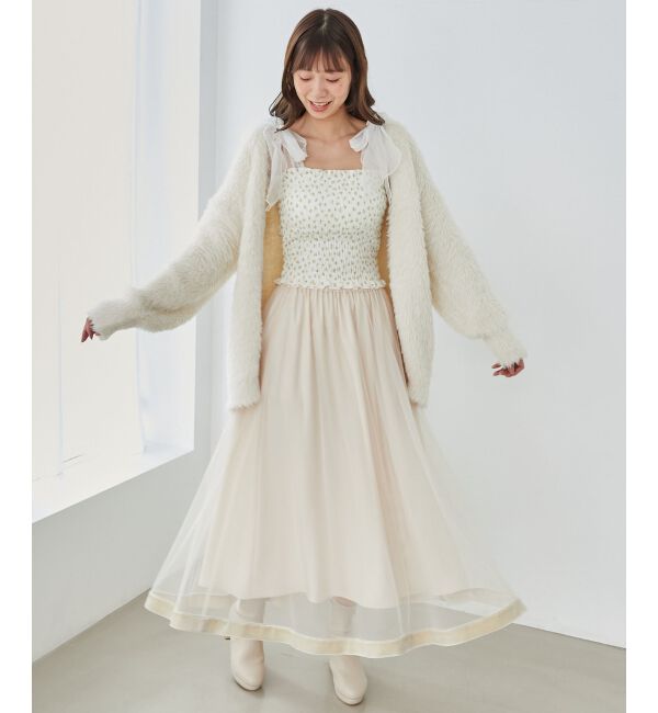 MAJESTICLEGON「カップ付肩リボンシャーリングキャミ」|キャミソール|