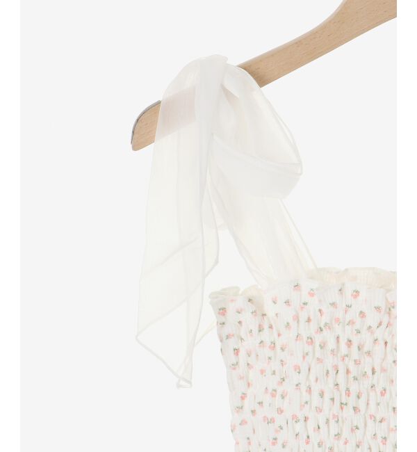 MAJESTICLEGON「カップ付肩リボンシャーリングキャミ」|キャミソール|