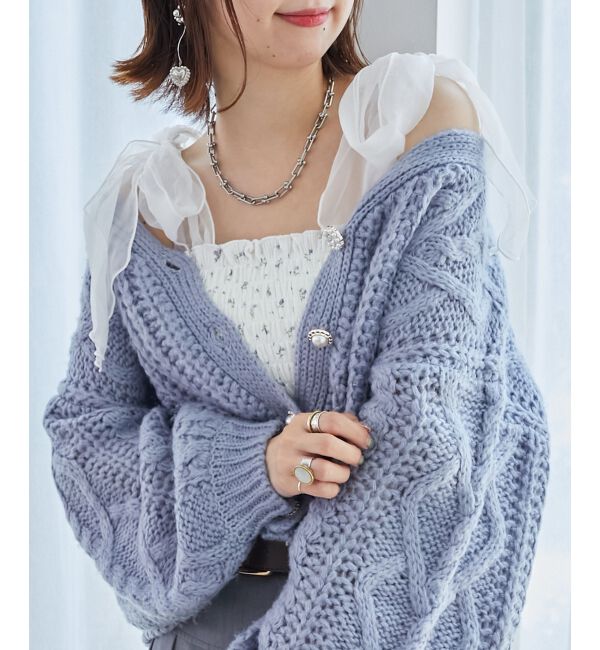 MAJESTICLEGON「カップ付肩リボンシャーリングキャミ」|キャミソール|