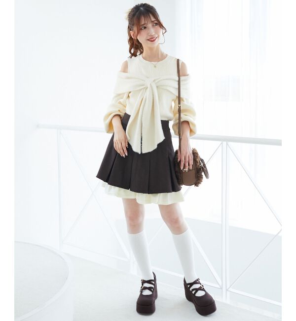  「アソートデザインリボンニットトップス」|ニット・セーター|