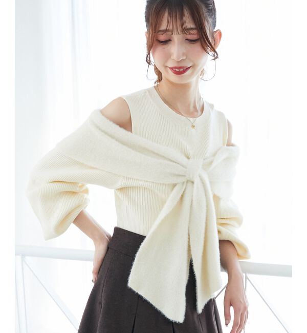  「アソートデザインリボンニットトップス」|ニット・セーター|