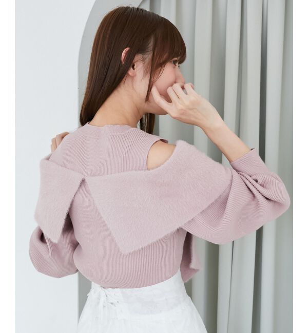  「アソートデザインリボンニットトップス」|ニット・セーター|