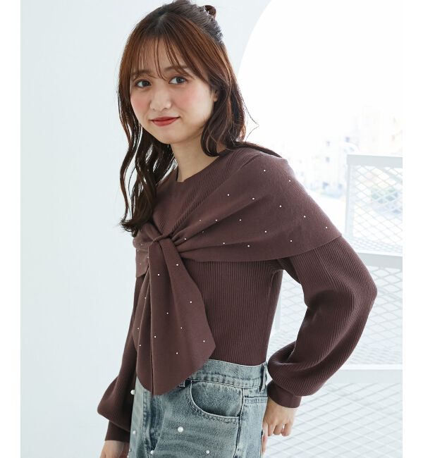  「アソートデザインリボンニットトップス」|ニット・セーター|