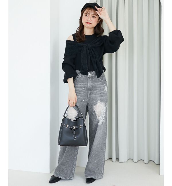  「アソートデザインリボンニットトップス」|ニット・セーター|