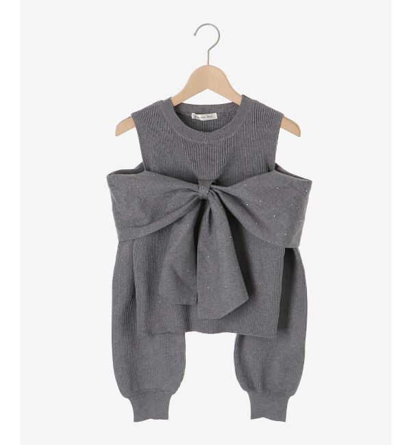  「アソートデザインリボンニットトップス」|ニット・セーター|