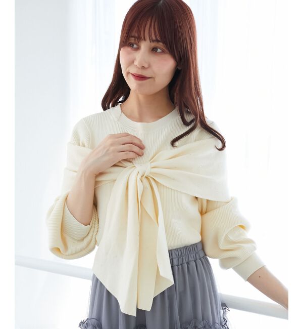  「アソートデザインリボンニットトップス」|ニット・セーター|ｱｲﾎﾞﾘｰ柄