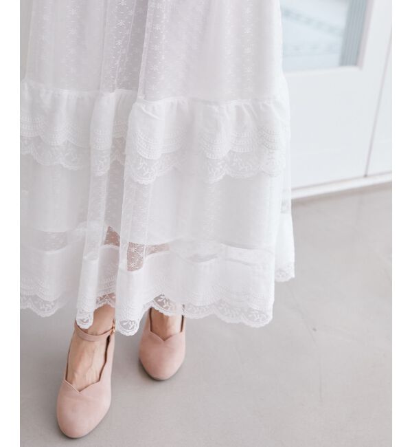  「ティアードレースフリルスカート」|スカート|オフ