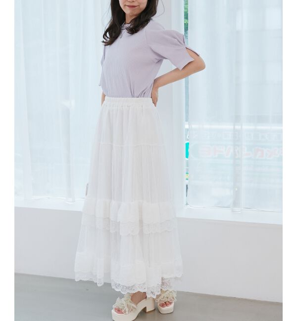  「ティアードレースフリルスカート」|スカート|