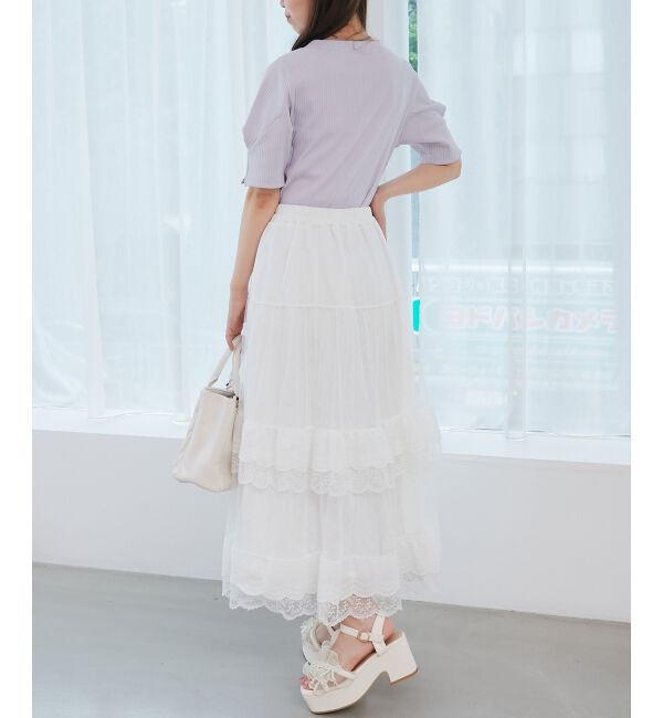  「ティアードレースフリルスカート」|スカート|