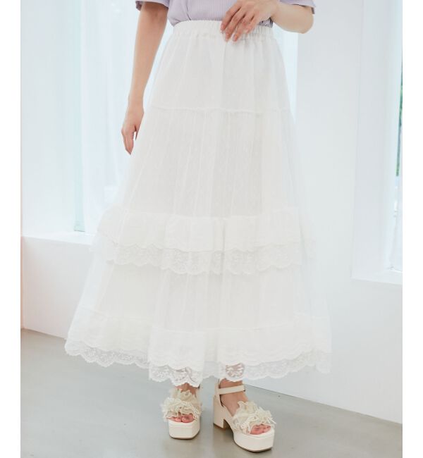  「ティアードレースフリルスカート」|スカート|
